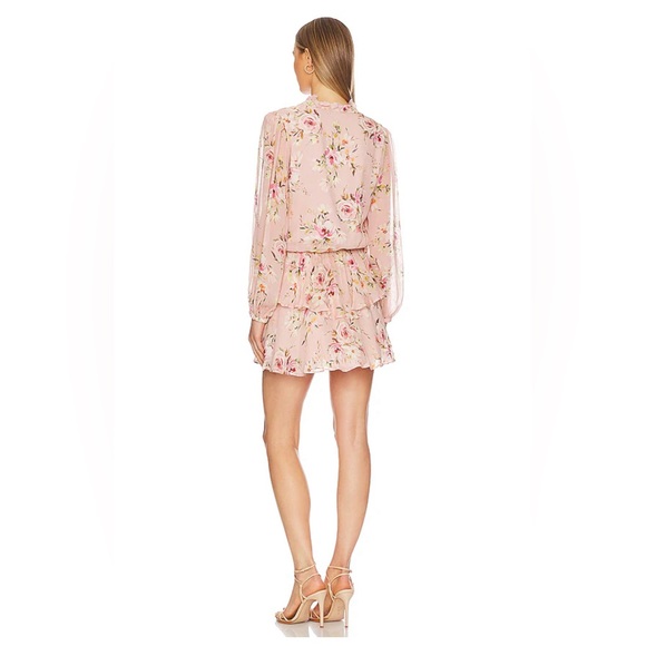 Yumi Kim Pink Floral Long Sleeve Mini Dress - Picture 3 of 7